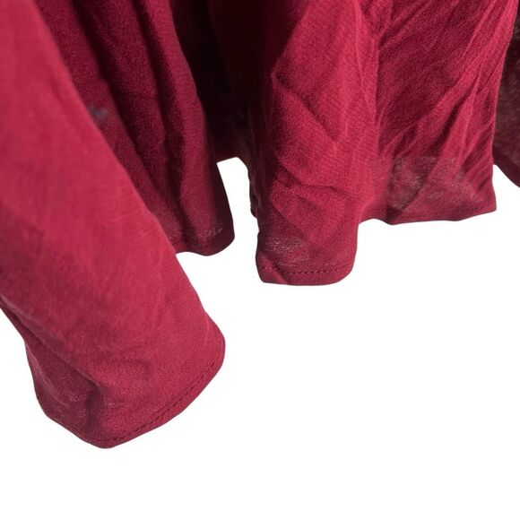 Ava & Viv NWT Elastic Waist Pull On Midi A-Line Skirt Burgundy Size Plus 3X - Picture 3 of 6